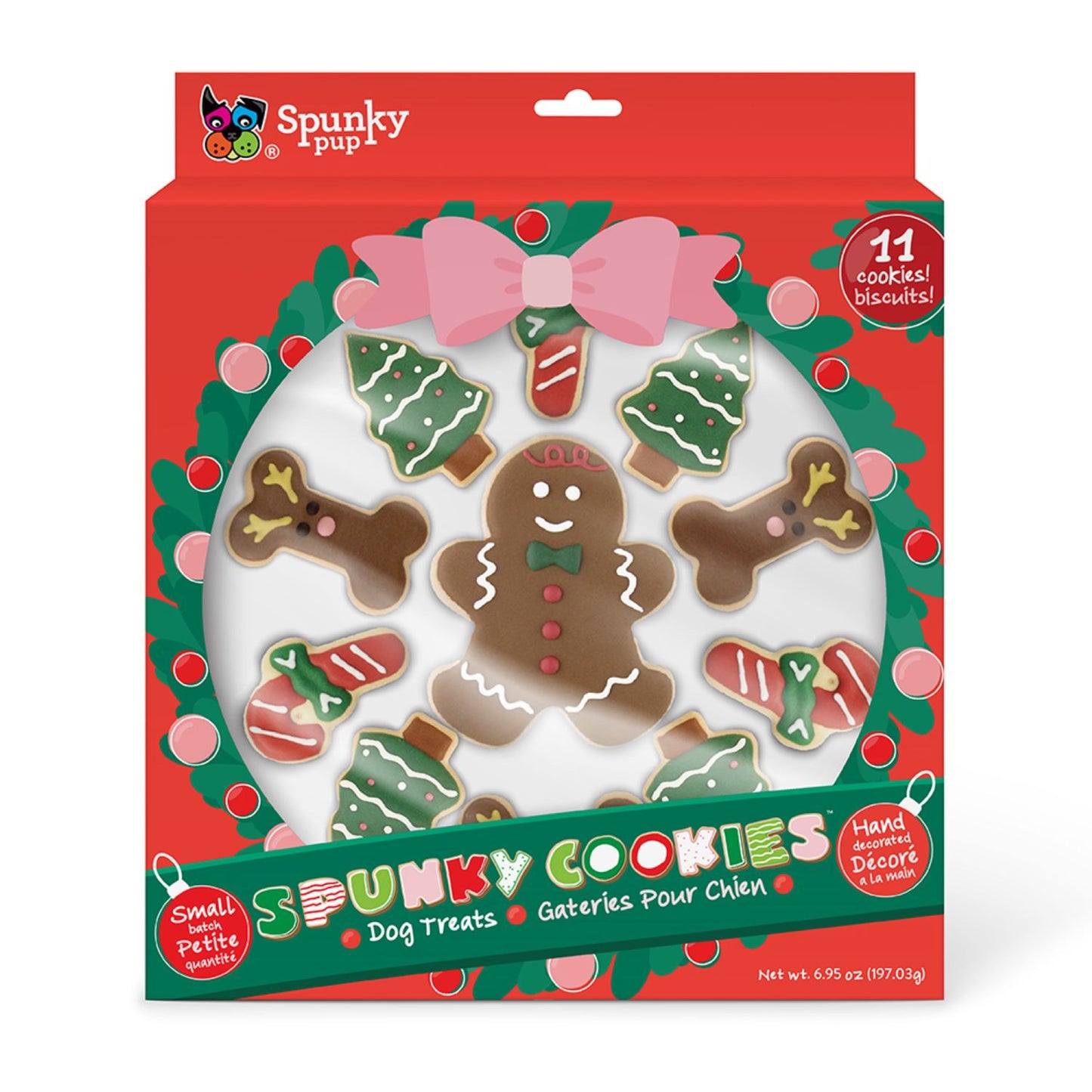 Spunky Cookies, Frosted Cookie Holiday Dog Treat, 11 Assorted Cookies